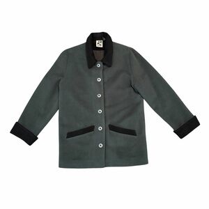 Chore Barn Jacket Alpaca Wool Coat Made in Peru Green Black Andean Source Small